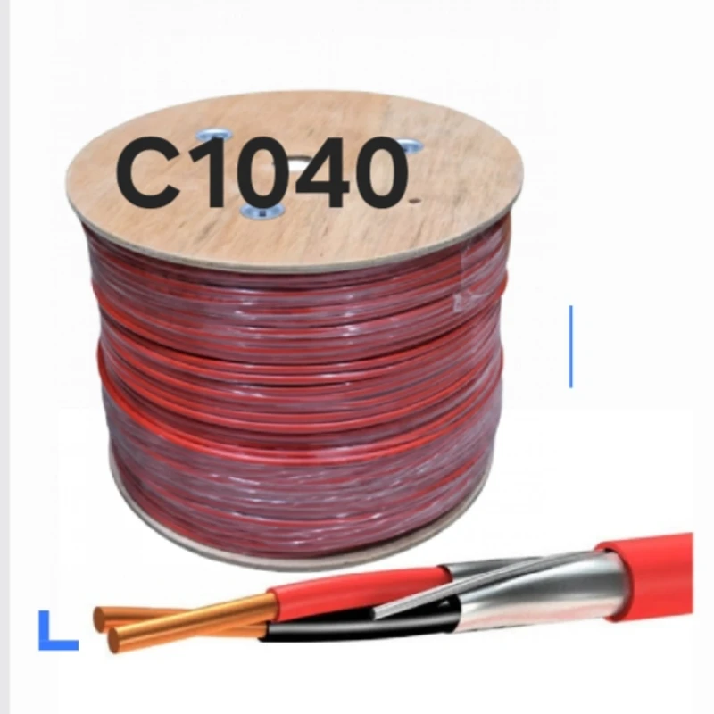 2 x Core Fire Retardant Cable 2x18AWG ~1mm² Shielded +  Drain Wire UL-Listed ( Roll 305 Meters)