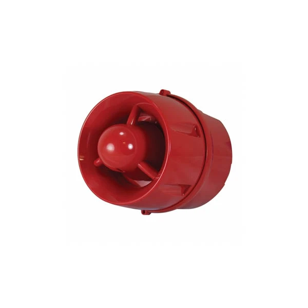 Sirène adressable alimentée par la boucle avec alarme vocale, résistante aux intempéries, socle profond IP33C, haute puissance, rouge – conforme EN54-3