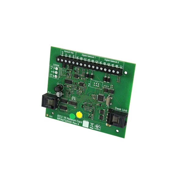 Carte de communication réseau (jusqu'à quatorze ECU-8, ECU-8NT, ECU-4 ou ECU-16 interconnectées – une par unité en réseau). À utiliser uniquement lors de l'ajout d'un pupitre ECU-224.