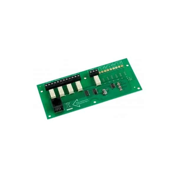 Output expansion relay board for EP203. Provides volt-free changeover relay contacts for reset, mode, discharged, hold and abort